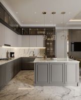 Meubles de cuisine en bois massif de style Shaker blanc, design moderne CBMmart