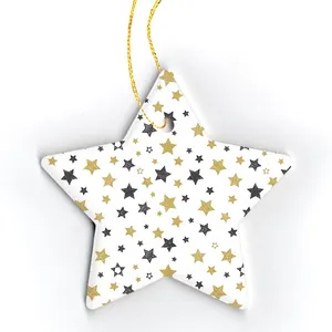 Подарки на плющ, новые популярные товары, украшения в виде снеговика, пустые керамические подвесные украшения в форме рождественской звезды