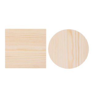 Sous-verres carrés et ronds en bois de pin non fini pour la décoration de la maison en DIY - Product Image 1