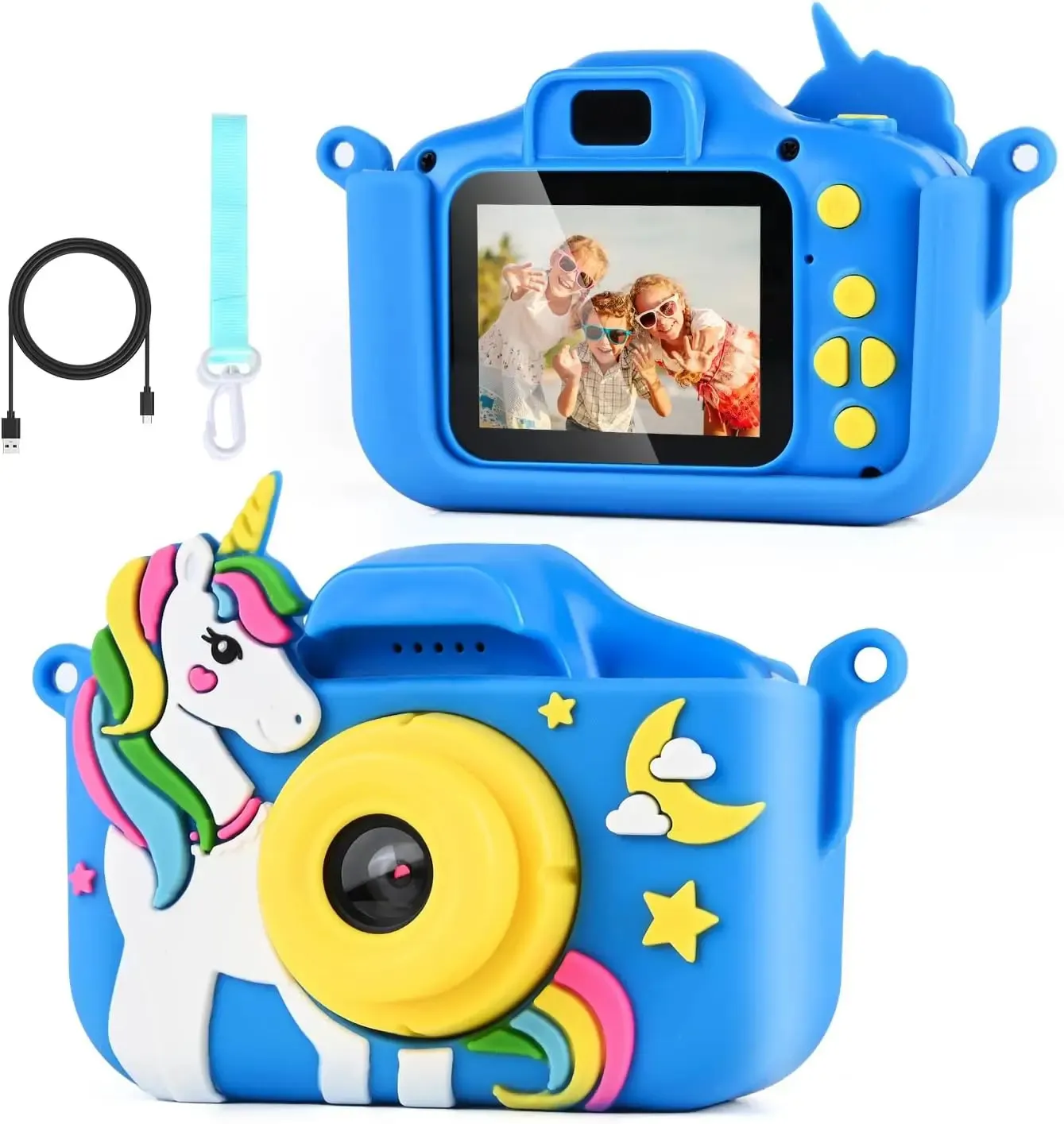 아이 장난감 어린이 카메라 귀여운 선물 어린이 2 인치 화면 디지털 카메라 사진 풀 HD 디스플레이 1080p 미니 비디오 SLR 어린이 카메라
