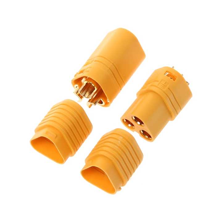 VUNIVERSUM Lot De 5 Paires De Fiches MR60 3 Broches Dorées Pour Moteur Brushless, Anti-inversion 60A – Connecteurs Mâle/femelle Pour Modélisme
