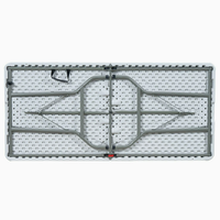 Table de camping pliable en HDPE 180x74x70cm, table de pique-nique portable robuste pour barbecue, plage, jardin