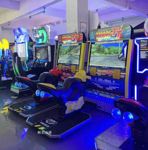 Simulateur de <span class=keywords><strong>moto</strong></span> à double connexion Machine de jeu interactive parent-enfant à pièces avec garantie d'un an - Product Image 4