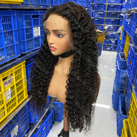 Perruques Lace Front HD en Cheveux Humains Naturels Brésiliens Bruts, Bouclés Crépus, Sans Colle, pour Femmes Noires