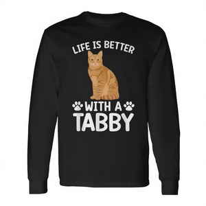 Camiseta de manga larga con diseño de gato para amantes de los gatos, color naranja, para propietarios de mascotas - Product Image 2