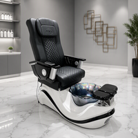 Fauteuil de massage électrique moderne pour les pieds, siège inclinable réglable, lumières LED 7 couleurs, spa à remous, salons de manucure, vibrations, plastique