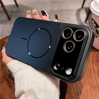 Étui de téléphone de luxe magnétique anti-traces de doigts en TPU+PC avec bouton tactile IA pour iPhone 18 Pro, design antichoc couleur unie