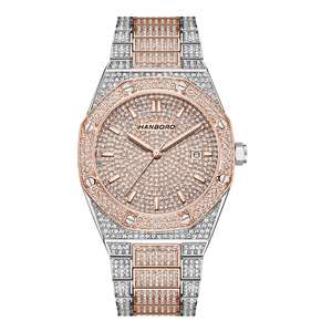 Hiphop Custom Luxury <strong>Iced</strong> Out Stainless Steel Case Quartz <strong>Watch</strong> with Luminous Dial for Men and Women - Product Image 1