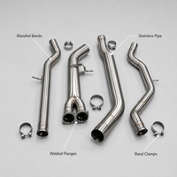 Système d'échappement intermédiaire à tuyau unique haute performance 89 mm en acier inoxydable 304 de 1,5 mm, ajustement universel, garantie 2 ans pour M3 M4 F80 F82 S55