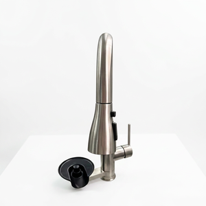 Single Handle Kitchen Faucet + cup washer Pull Out <b>Spray</b> 304 Stainless Steel Deck <b>Mounted</b> Minimalist Design - Product Image 1