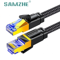 Cable Ethernet SAMZHE Cat8 SSTP de 1M y 40Gbps, 2000MHz, Blindado, con Cable Trenzado de Cobre Puro 26AWG/30AWG para Router/Switch/Servidor
