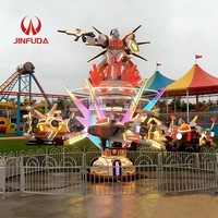 Manège Avion Transformable 12 Places pour Carnaval avec Lumières LED Colorées