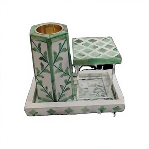 High quality Set of <b>Home</b> Decor Serving Trays for Ramadan Gifts Bone Inlays and Acrylic with Star Anise Plug for Religious Use - Product Image 1