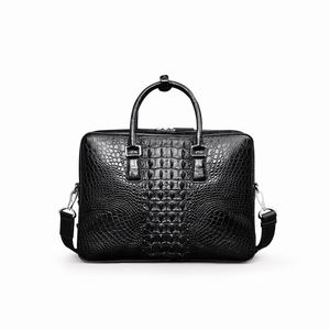 Bolso de Mano de Cuero de Cocodrilo Siamés para Hombre, Bolso de Negocios de Cuero Genuino, Maletín de Cuero Genuino de Gran Capacidad - Product Image 5