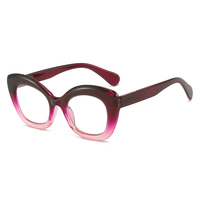 HS3662 1pc Lunettes de lecture correctrices unisexes style Oprah, monture en plastique PC mince anti-lumière bleue, verres papillon, pour presbytie