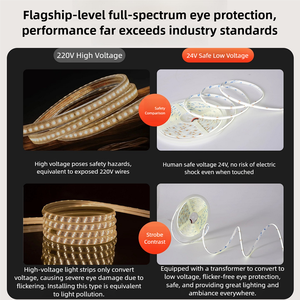 Светодиодная лента 2-в-1 с двойным цветом, 2835, регулируемая цветовая температура (CCT), белый/теплый белый (2700K, 3000K, 6500K, 7000K), гибкая светодиодная лента для помещений - Product Image 3