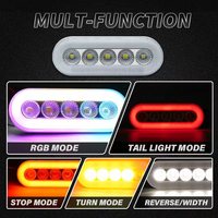 Nouveau feu arrière LED RGB ovale intelligent de 6 pouces, étanche IP67 en ABS+PC, pour camion et remorque, DC12V/24V, 50000 heures+, 260mA, ajustement universel