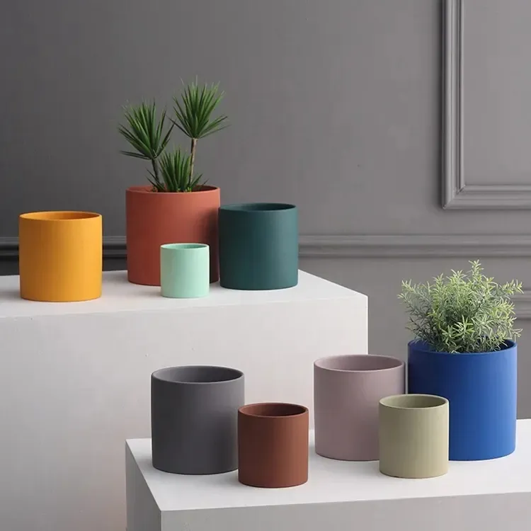 Aangepaste Verschillende Maten Nordic Modern Geglazuurde Sappige Planter Keramische Plantenpotten Indoor Bloempot-