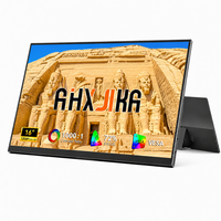 Moniteur portable AHXJKA 16 pouces IPS 1200P 60Hz avec haut-parleurs intégrés, support VESA, un seul câble, double affichage, compatible Win/Mac/Console
