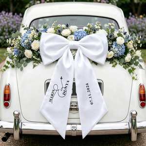 Décorations de voiture romantiques personnalisées, grand nœud en ruban pour accessoires photo de mariage, cérémonie, cadeaux de fête - Product Image 1
