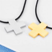 Yiwu Aceon acier inoxydable graisse large croix courte hommes plaine bijoux religieux personnalisé brossé curseur carré croix pendentif