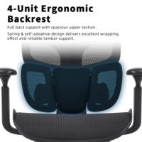 Chaise ergonomique ZOTER moderne à dossier haut entièrement en mesh, appui-tête réglable, soutien lombaire, accoudoirs 4D réglables pour la maison, l'école, l'hôtel
