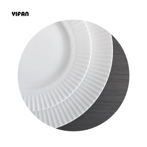 Wholesale 10.5 Inch Raised Lines Design Vintage Dinner Set for Wedding Decoration Restaurant Dishes Porcelain <b>Dinnerware</b> - Product Image 6