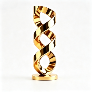 Trophée Métallique Courbé Creux Abstrait avec Base Géométrique Usinée CNC, Origine Guangdong, pour une Reconnaissance de Qualité Supérieure - Product Image 3