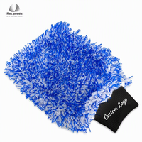 Gant de lavage auto en microfibre à poils longs pour le nettoyage et le detailing des vitres, des roues et de l'intérieur du véhicule, vente en gros, faible MOQ