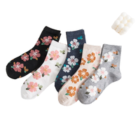 Chaussettes courtes pour femmes, respirantes, écologiques, à imprimé floral, en coton tricoté, pour un usage quotidien au printemps