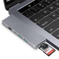 Hub USB 7 en 2, PD 100W, USB 3.0 10G, double HDMI 4K, adaptateur USB C pour MacBook