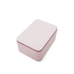 Nueva caja de embalaje de joyería de lujo de terciopelo, joyero de cuero rosa, pendientes cuadrados, joyero - Product Image 2