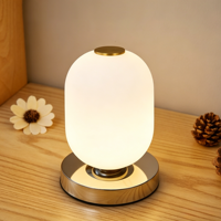 Lampe de table en verre JACKSUN avec interrupteur tactile, lampe de bureau 7W pour salon, éclairage de chevet, veilleuse LED