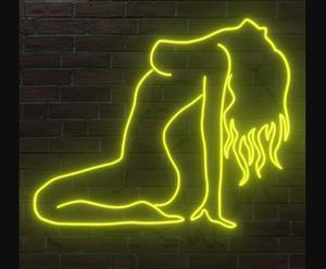 Letrero Luminoso de Neón Personalizado con Diseño de Chica Sexy Desnuda en Color Rosa, Lámpara de Pared con Luces LED para Dormitorio, Vacaciones, Navidad, Fiesta, Boda - Product Image 3