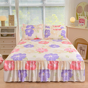 Princess Girls King-Size Bed Skirt with Pillowcase Bedsheet <b>Bedding</b> Sets - Product Image 4