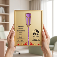 Trophée Pyramidal Personnalisé en Métal Poli Durable, Plaque Créative Émaillée de Couleur Haut de Gamme pour Récompense, Lettre de Nomination, Plaque de Distributeur