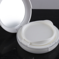 Boîte à poudre compacte individuelle avec miroir, portable, pliable, de petite taille, de haute qualité, de couleur bonbon, avec coussin d'air rond, pour emballage cosmétique