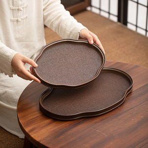 <b>Bamboo</b> Woven Begonia Tray Small Dry Brewing <b>Table</b> Zen Style Rattan Tea Tray Meal Plate Reinforced <b>Bamboo</b> - Product Image 5