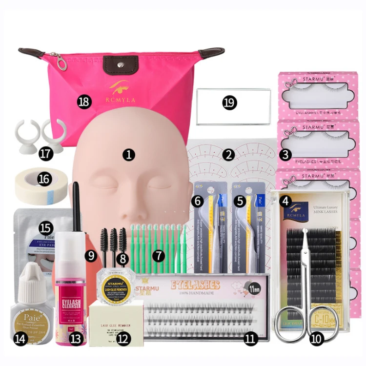 Набор из 19 ресниц для наращивания, Набор накладных ресниц для выращивания ресниц для начинающих