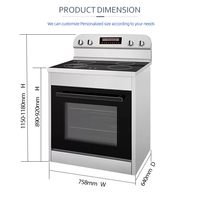 2024hot jual model baru gratis berdiri peralatan dapur rumah kompor listrik dengan oven/oven bawaan