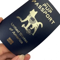 Impression de passeport pour animaux de compagnie, certificat de santé, certificat de vaccination, logo personnalisé en feuille d'or, chien, chat, chiot, livret anglais