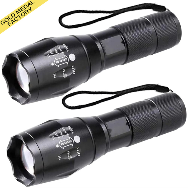 High Lumens Tactical Flashlights Senter Taschenlampe Lanterna LED Flashlight Focus Light Torch Lamp for Camping Hiking Emergency