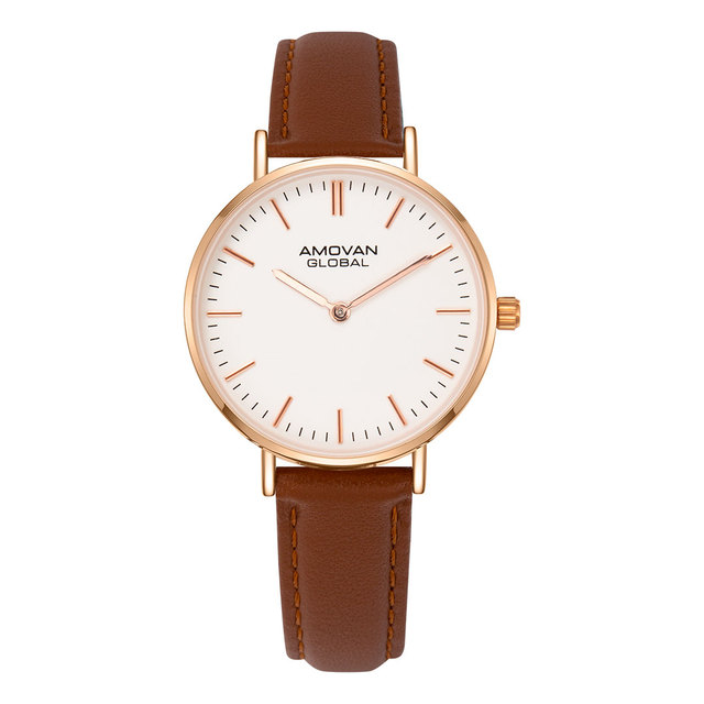 Women's Classical Style Quartz Watch Genuine Leather Band Waterproof ODM Supply Seiko Movement Simple Fashionable Lady Watches