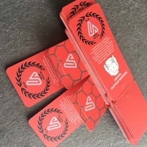 Buena calidad con capucha etiqueta colgante de papel doblado colgar swing etiquetas diseños con el logotipo de la empresa de impresión - Product Image 2