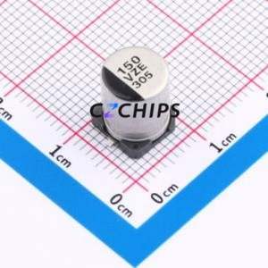 Condensateur électrolytique hybride solide-liquide en aluminium EEHZE1V151P SMD, D8xL10.5mm 150uF 20% 35V 105mA-100Hz - Product Image 1