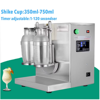 Machine à secouer les bulles de thé et les boba en acier inoxydable à double tête avec minuterie pour usage commercial