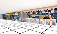 Centre de jeux multifonctionnel de style moderne avec trampoline, aire de jeux intérieure sécurisée pour enfants, adapté aux centres commerciaux