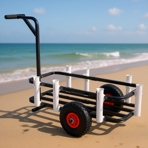 Carrito de pesca Vevor Beach con neumáticos de goma de 11 pulgadas y soportes para cañas para pesca de surf - Product Image 2