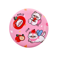 Mini miroir portable à thème chat mignon, design dessin animé, idéal pour les étudiants, pour retouches rapides, petit miroir cosmétique élégant pour chambre et usage commercial