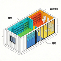 Casa Contenedor Modular Prefabricada de Ensamblaje Rápido, Casa Contenedor Plegable, Oficina Móvil Expandible, Casa de Campaña para Obras de Construcción